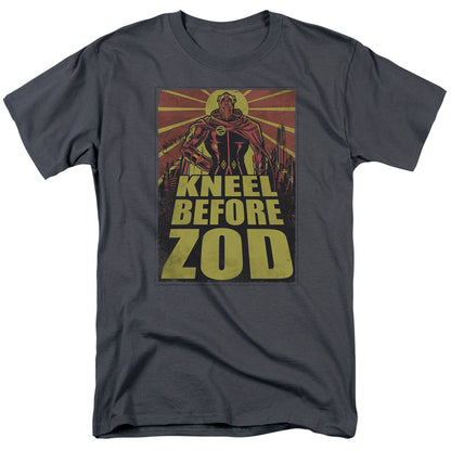 Superman Zod Poster Mens T Shirt Charcoal