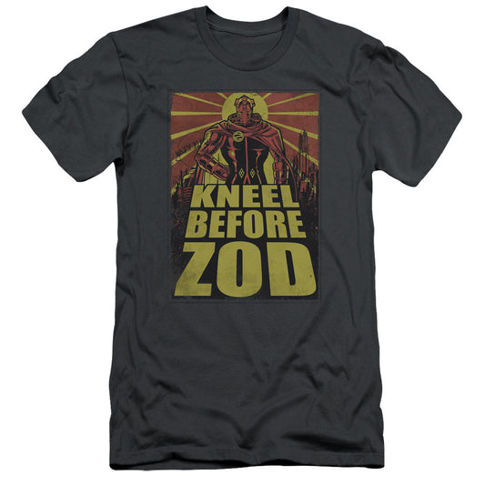 Superman Zod Poster Slim Fit Mens T Shirt Charcoal