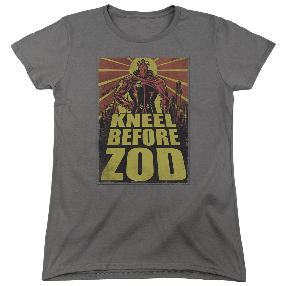 Superman Zod Poster Womens T Shirt Charcoal