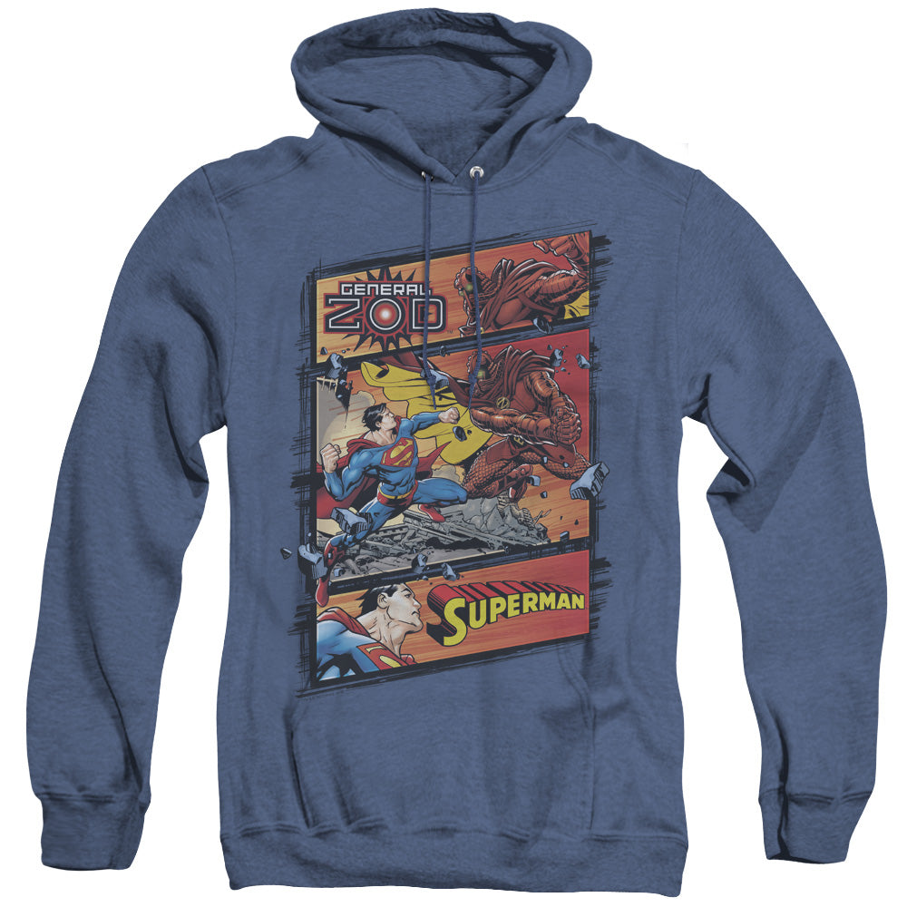 Superman Superman Vs Zod Heather Mens Hoodie Royal Blue