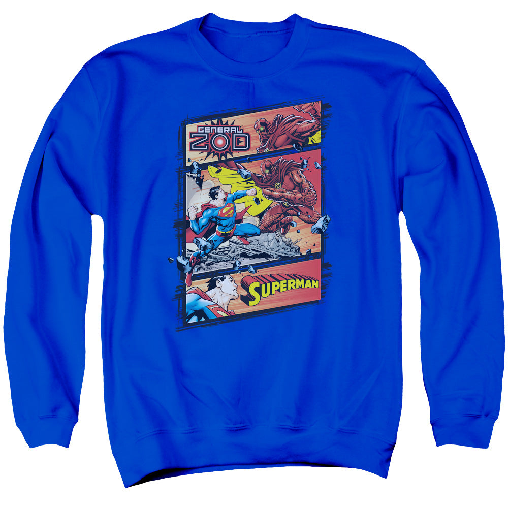 Superman Superman Vs Zod Mens Crewneck Sweatshirt Royal Blue