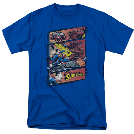 Superman Superman Vs Zod Mens T Shirt Royal Blue