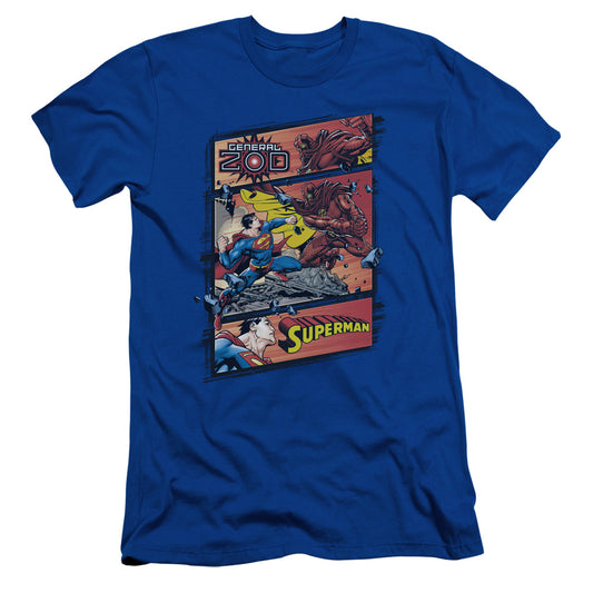 Superman Superman Vs Zod Slim Fit Mens T Shirt Royal Blue