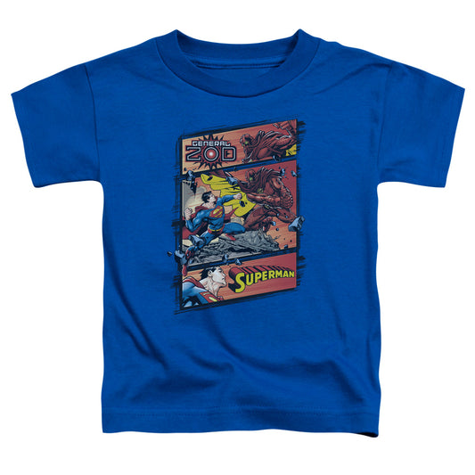 Superman Superman Vs Zod Toddler Kids Youth T Shirt Royal Blue