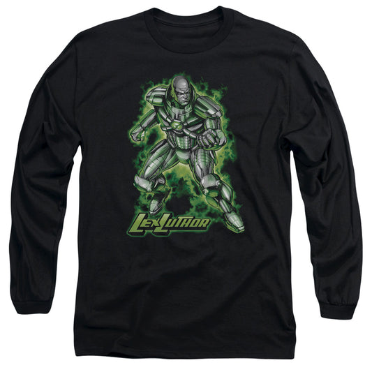 Superman Kryptonite Powered Mens Long Sleeve Shirt Black