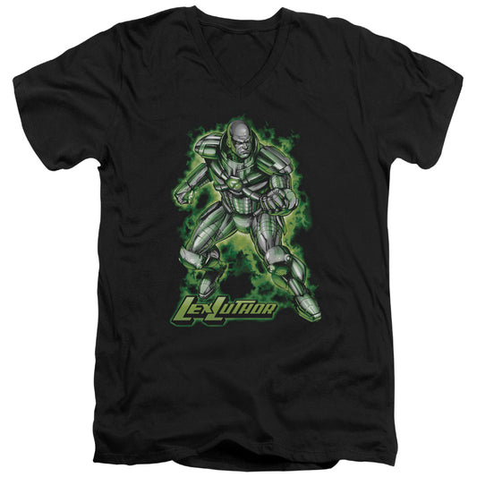 Superman Kryptonite Powered S S Adult V Neck Black