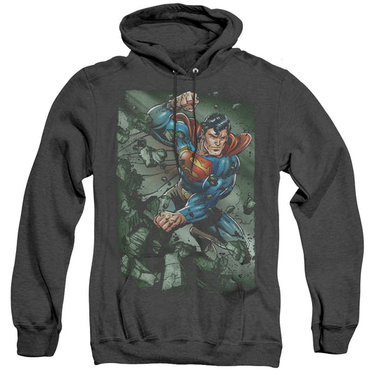 Superman Indestructible Mens Heather Hoodie Black