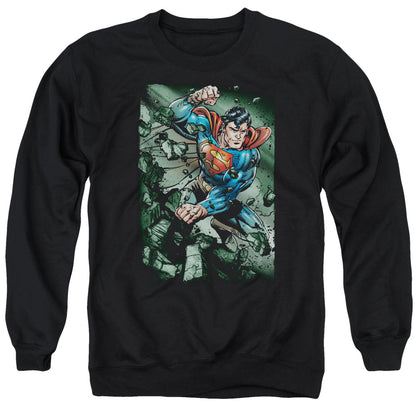 Superman Indestructible Mens Crewneck Sweatshirt Black