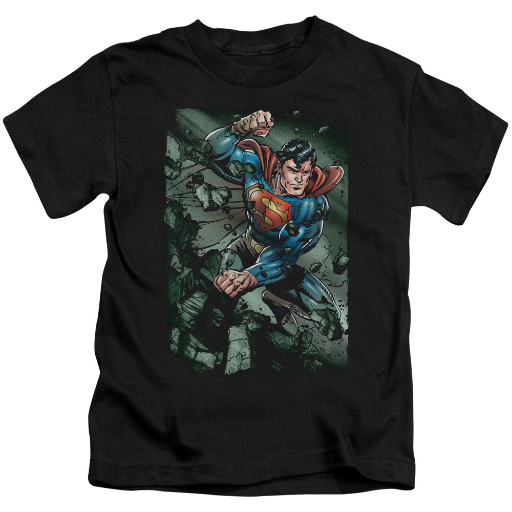 Superman Indestructible Juvenile Kids Youth T Shirt Black