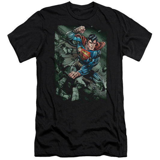 Superman Indestructible Premium Bella Canvas Slim Fit Mens T Shirt Black