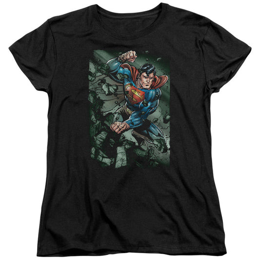 Superman Indestructible Womens T Shirt Black