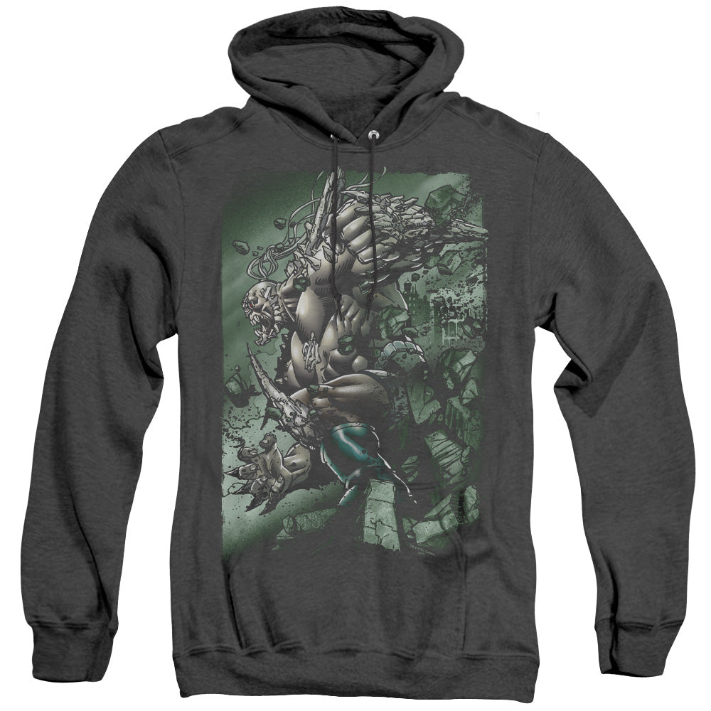 Superman Doomsday Destruction Mens Heather Hoodie Black