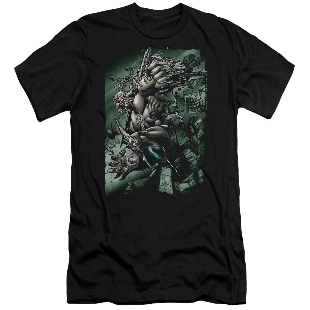 Superman Doomsday Destruction Slim Fit Mens T Shirt Black