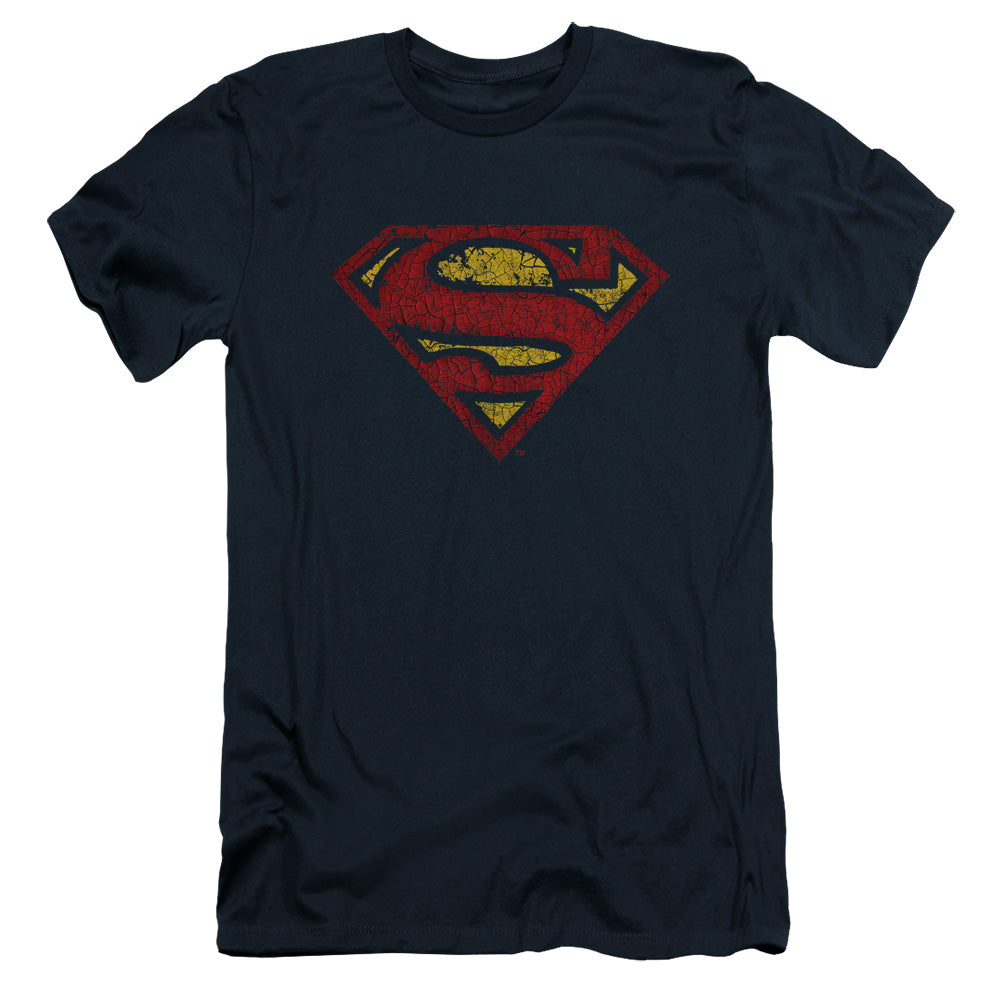 Superman Crackle S Slim Fit Mens T Shirt Navy