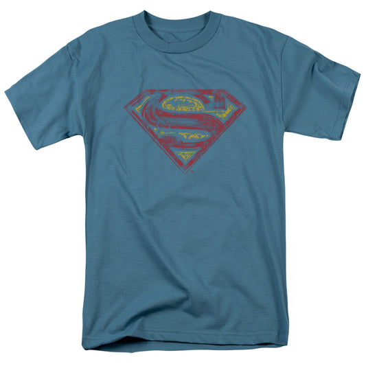 Superman S Shield Rough Mens T Shirt Slate