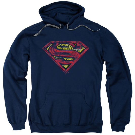 Superman S Shield Rough Mens Hoodie Navy