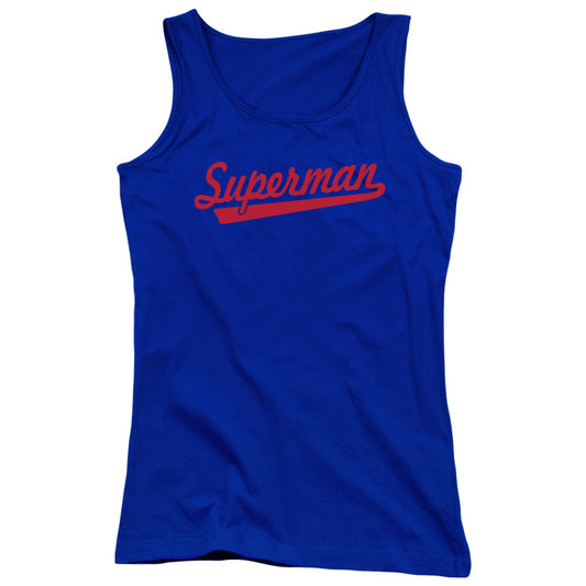 Superman S Tail Womens Tank Top Shirt Royal Blue