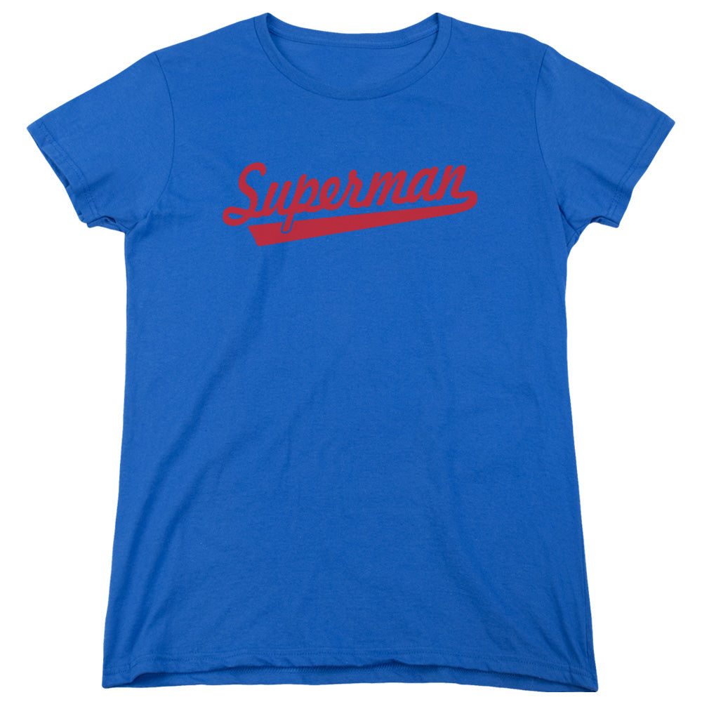 Superman S Tail Womens T Shirt Royal Blue