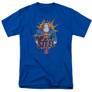 Superman Steel Pop Mens T Shirt Royal Blue