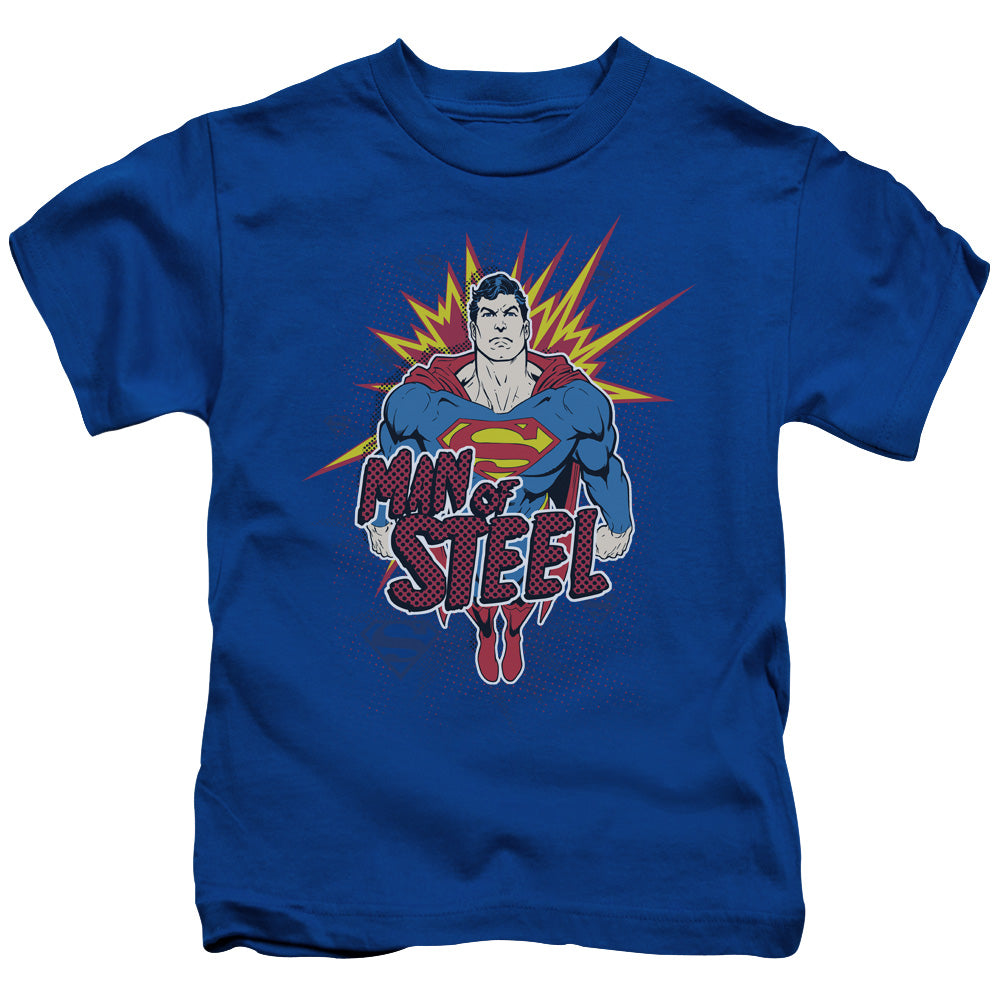 Superman Steel Pop Juvenile Kids Youth T Shirt Royal Blue