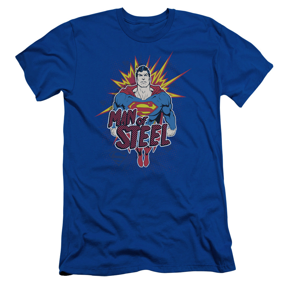 Superman Steel Pop Slim Fit Mens T Shirt Royal Blue