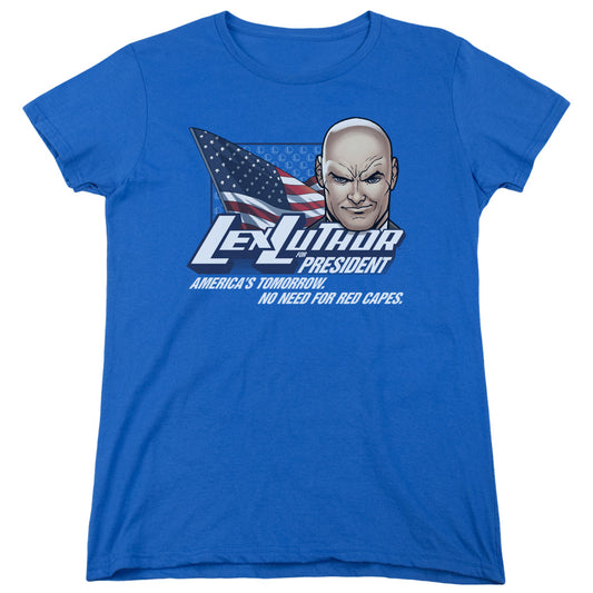 Superman Lex For President Womens T Shirt Royal Blue