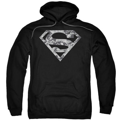 Superman Urban Camo Shield Mens Hoodie Black