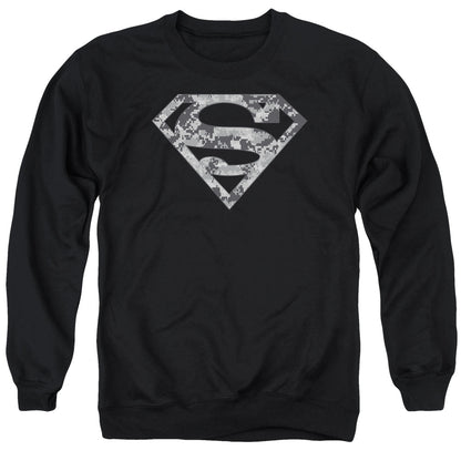 Superman Urban Camo Shield Mens Crewneck Sweatshirt Black