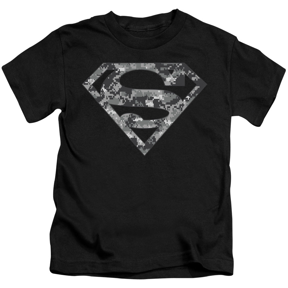 Superman Urban Camo Shield Juvenile Kids Youth T Shirt Black