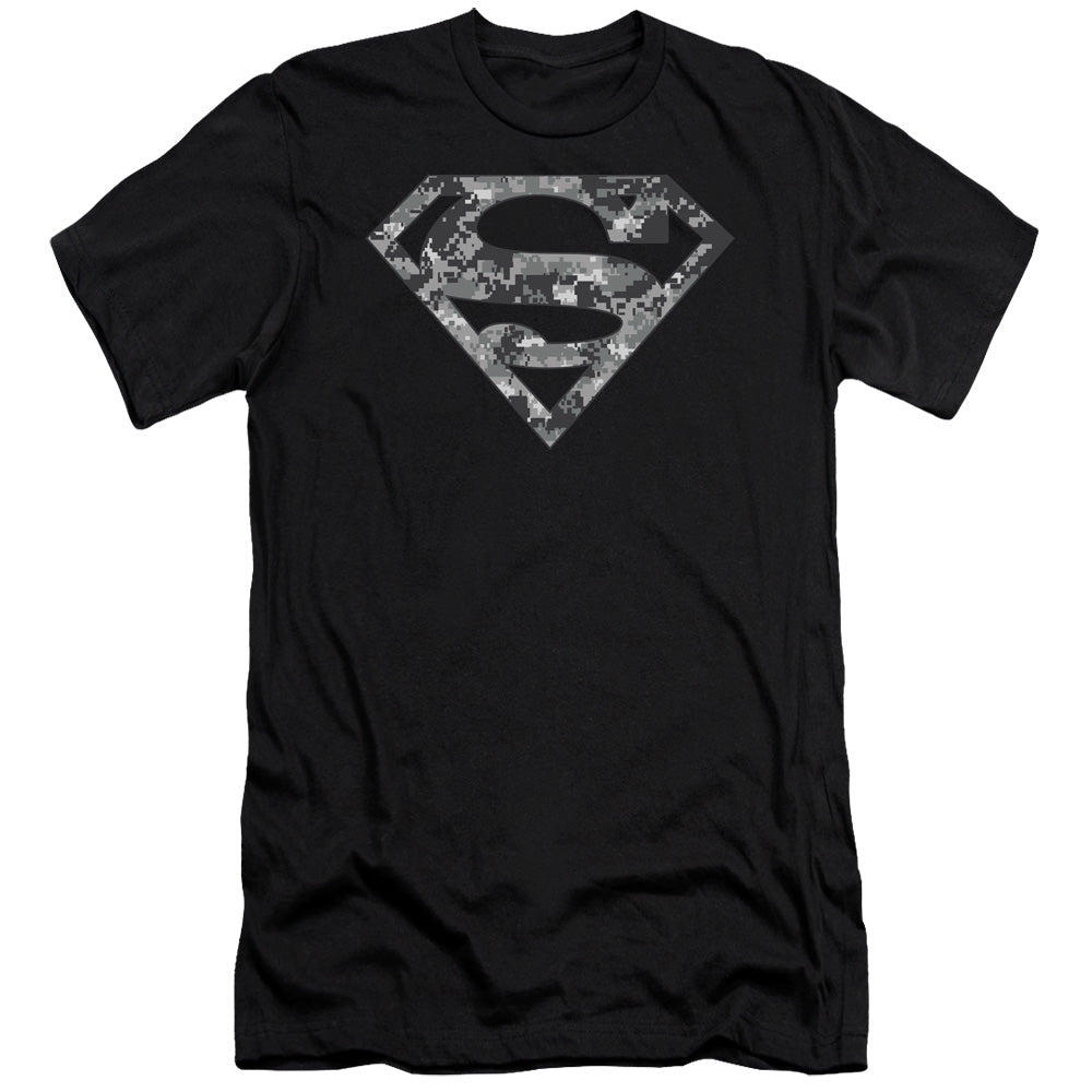 Superman Urban Camo Shield Slim Fit Mens T Shirt Black