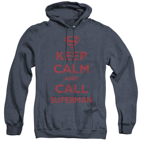 Superman Call Superman Mens Heather Hoodie Navy