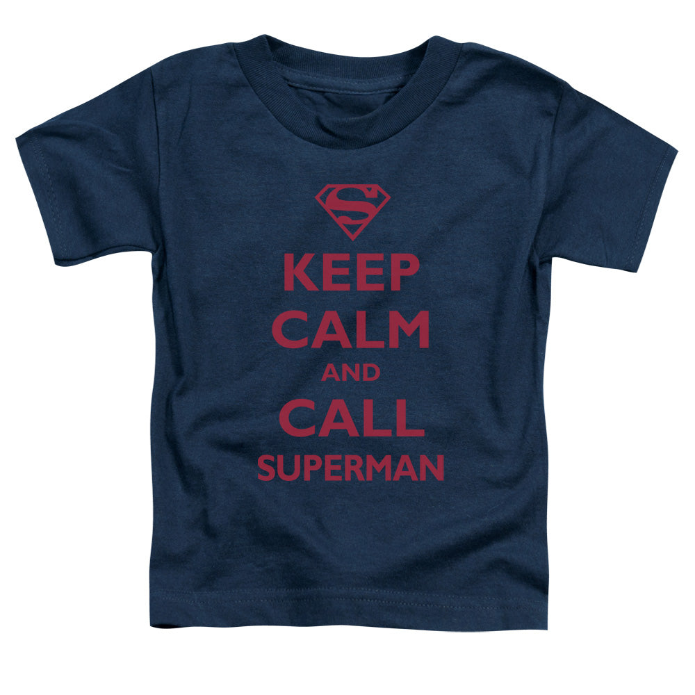 Superman Call Superman Toddler Kids Youth T Shirt Navy