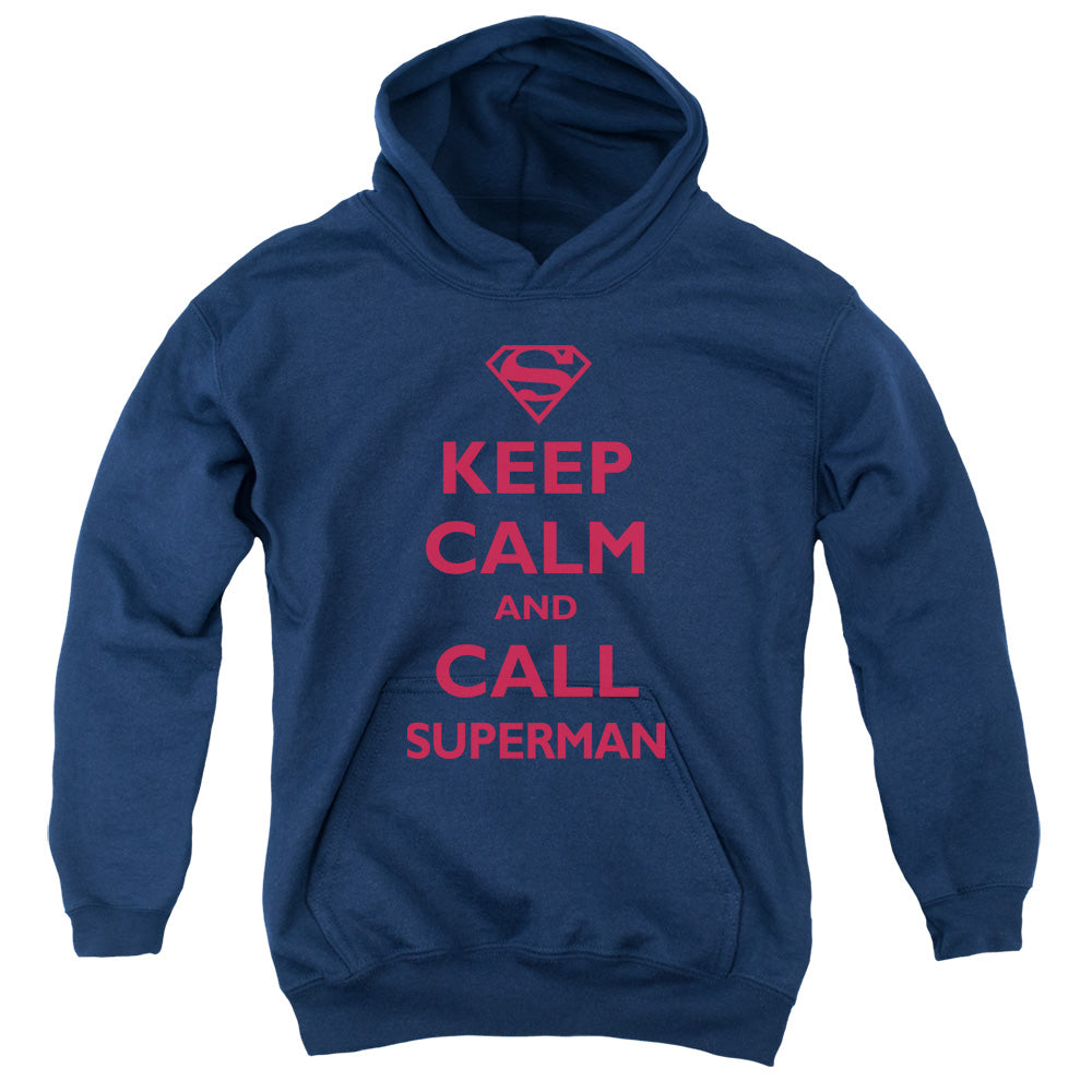 Superman Call Superman Kids Youth Hoodie Navy