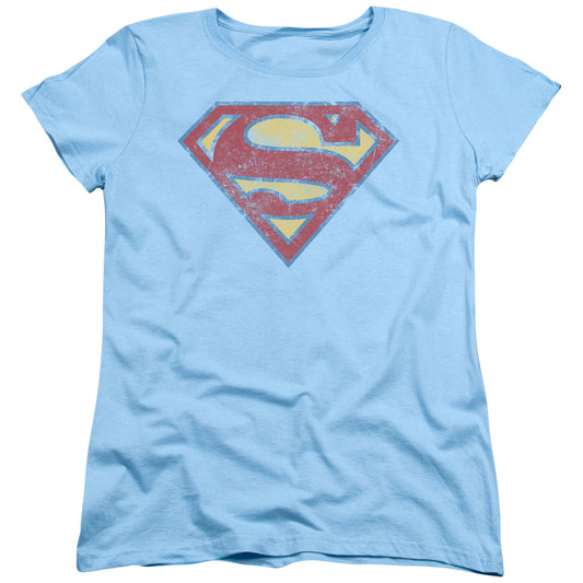 Superman Super S Womens T Shirt Light Blue