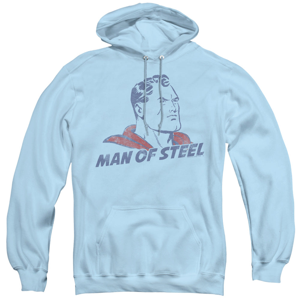 Superman The Man Mens Hoodie Light Blue