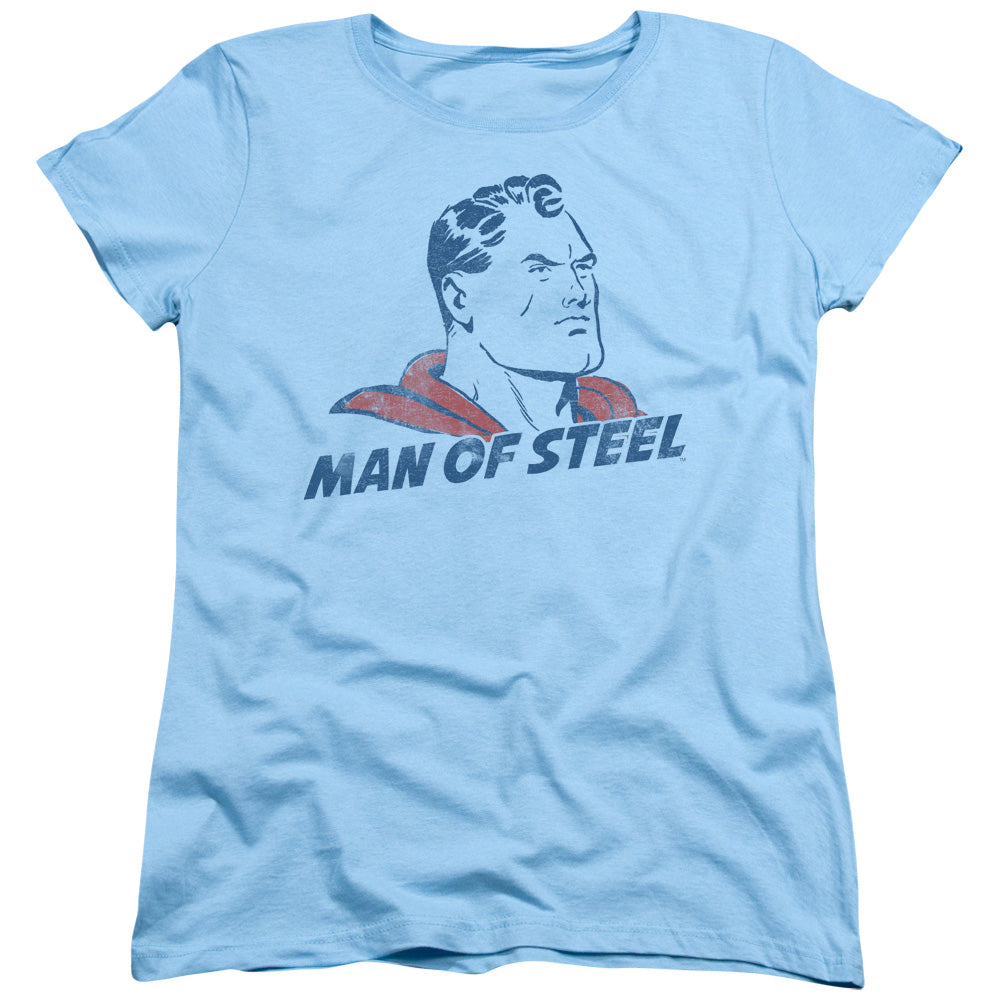 Superman The Man Womens T Shirt Light Blue