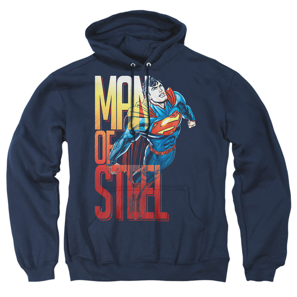 Superman Steel Flight Mens Hoodie Navy