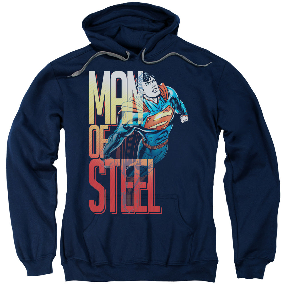 Superman Steel Flight Mens Hoodie Navy