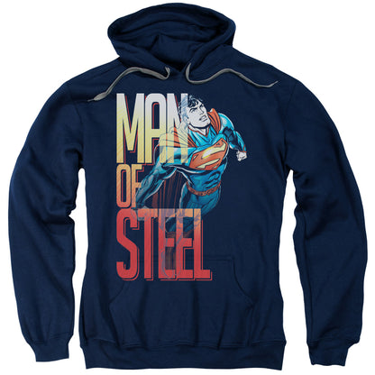 Superman Steel Flight Mens Hoodie Navy