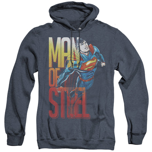 Superman Steel Flight Mens Heather Hoodie Navy