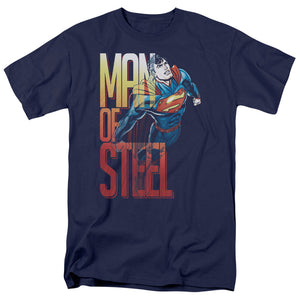Superman Steel Flight Mens T Shirt Navy Blue