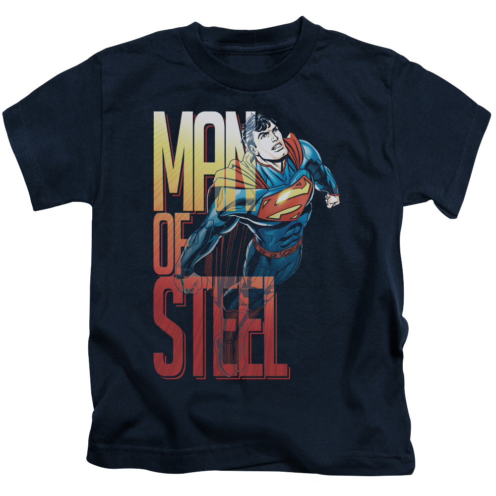 Superman Steel Flight Juvenile Kids Youth T Shirt Navy