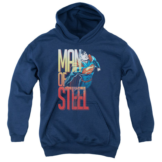 Superman Steel Flight Kids Youth Hoodie Navy