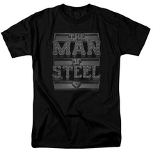 Load image into Gallery viewer, Superman Steel Text Mens T Shirt Black