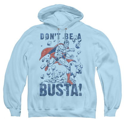 Superman Busta Mens Hoodie Light Blue