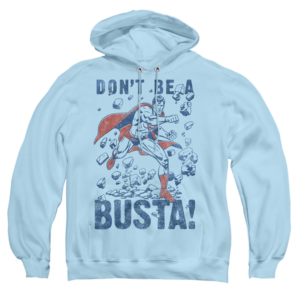 Superman Busta Mens Hoodie Light Blue