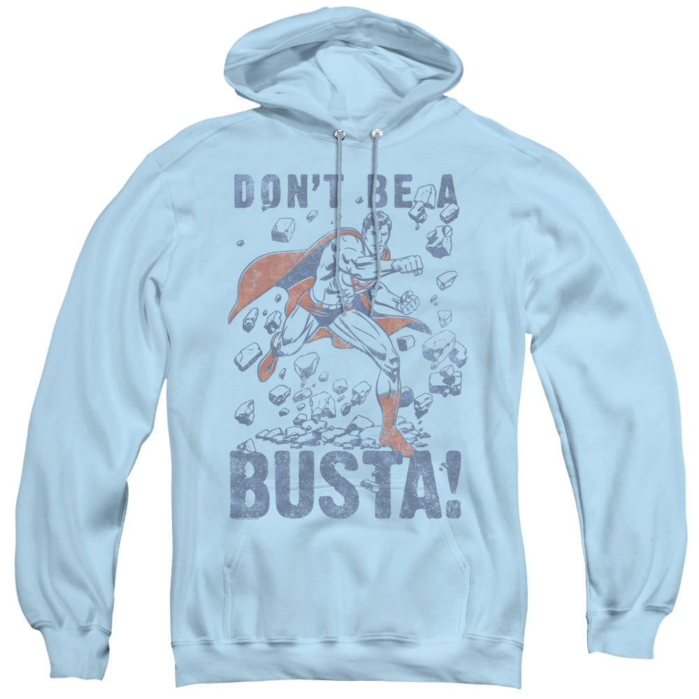 Superman Busta Mens Hoodie Light Blue