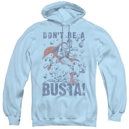 Superman Busta Mens Hoodie Light Blue