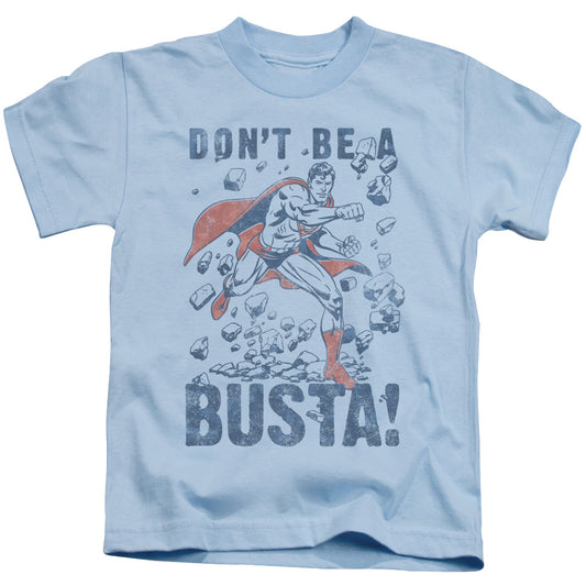 Superman Busta Juvenile Kids Youth T Shirt Light Blue