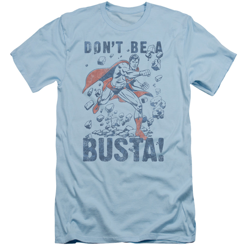 Superman Busta Slim Fit Mens T Shirt Light Blue